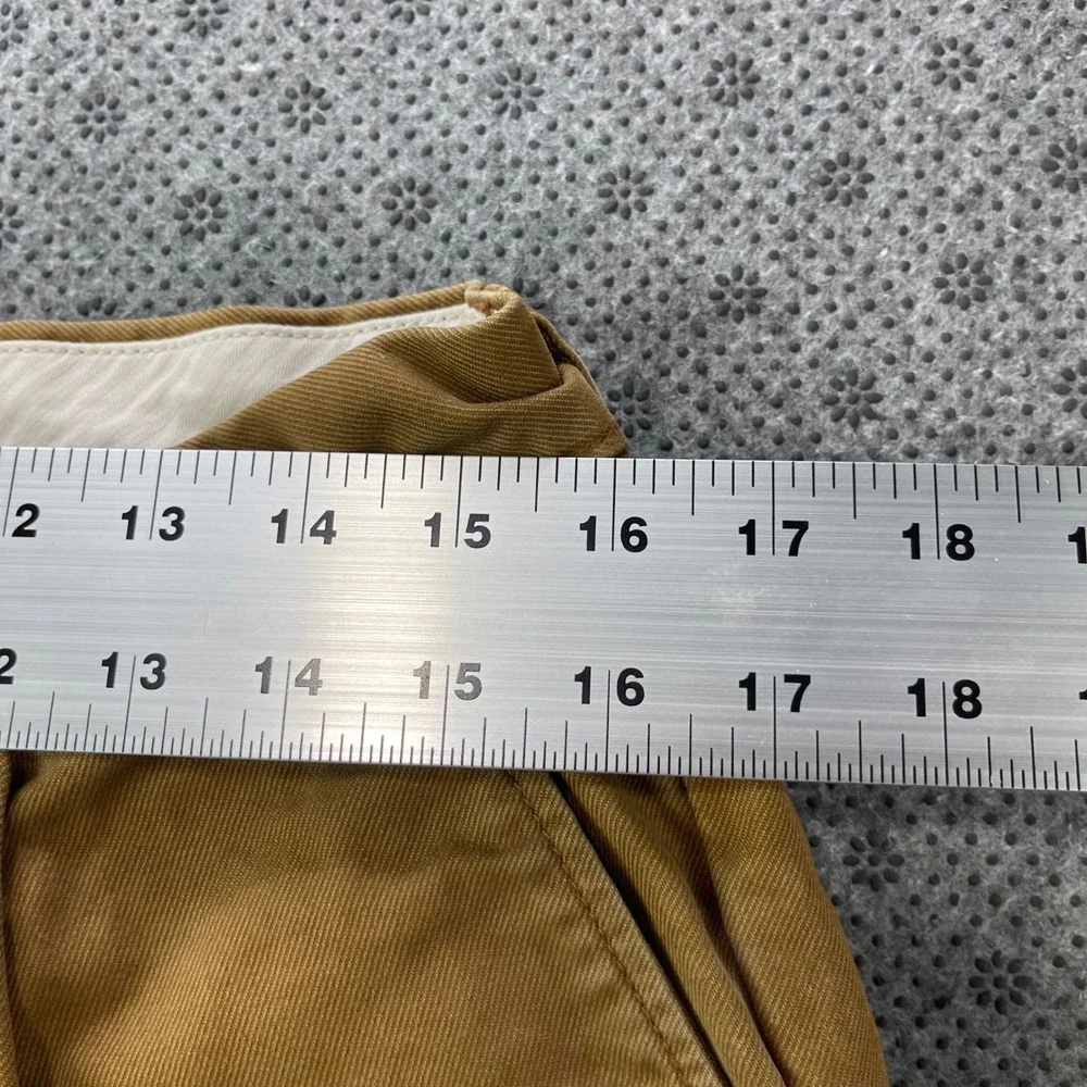 J.Crew Pleated Relaxed Chino Pants Mens 32x32 Dark Khaki Brown Flap Pockets